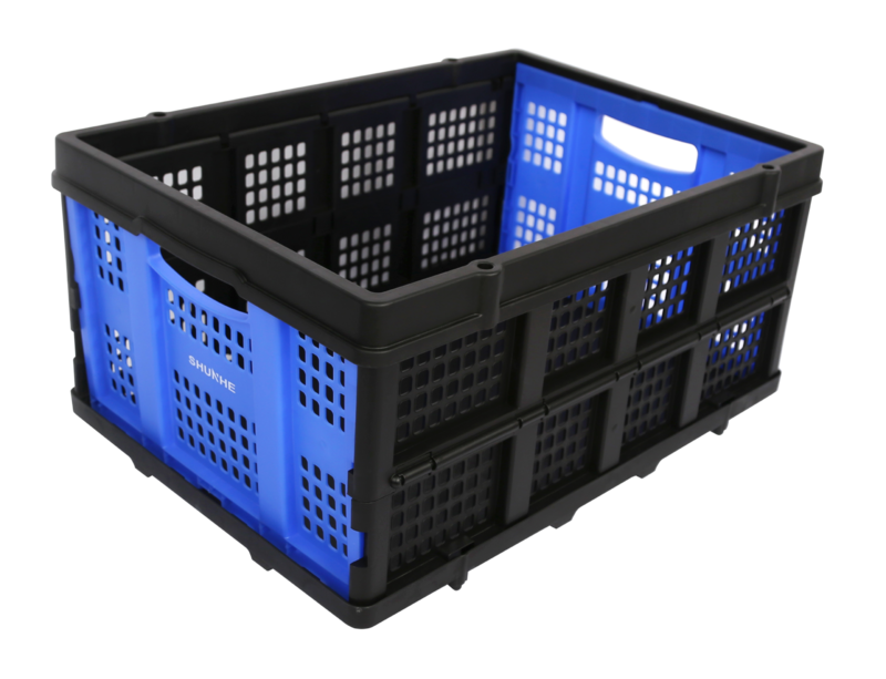 Factory Customize Warehouse Transportation Storage Plastic Folding Baskets For Hand Truck
