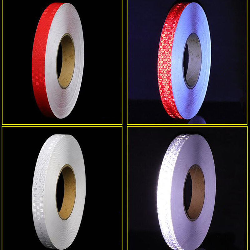Reflektierende Material Band Aufkleber Sicherheit Warnband Reflektierende Film Auto Aufkleber 3 farben Weiß Gelb Rot Aufkleber