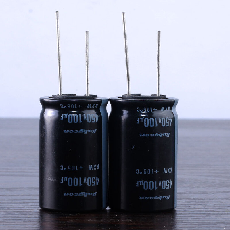2 pces rubycon kxw 100uf 450v 100mfd capacitor 105 18 18*30mm