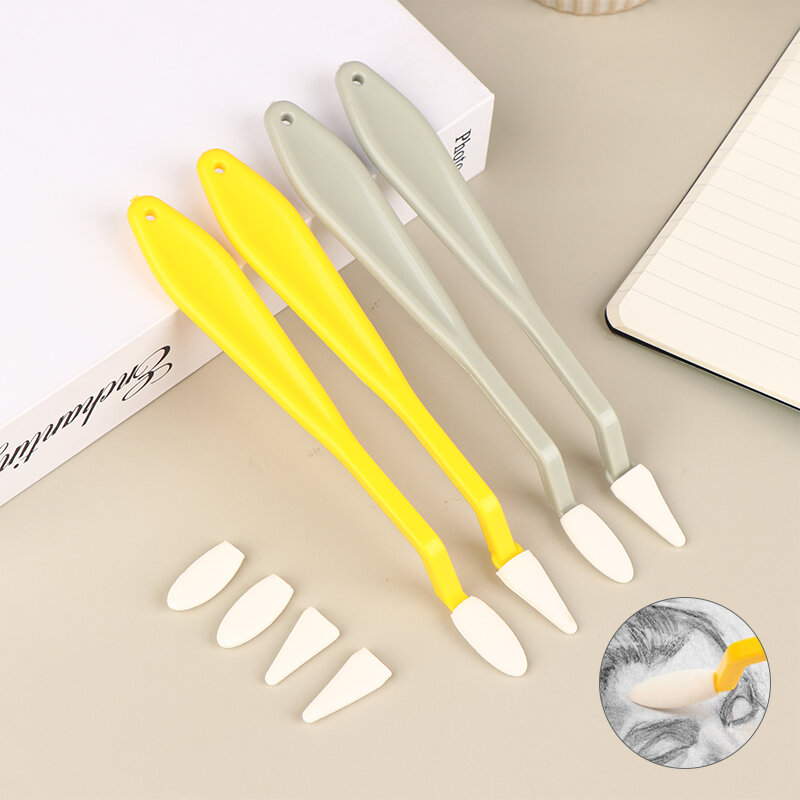 18 buah pisau lap sketsa seni dapat dicuci sikat spons sorot artis menggambar koreksi Detail penghapus pena alat pembersih sketsa DIY
