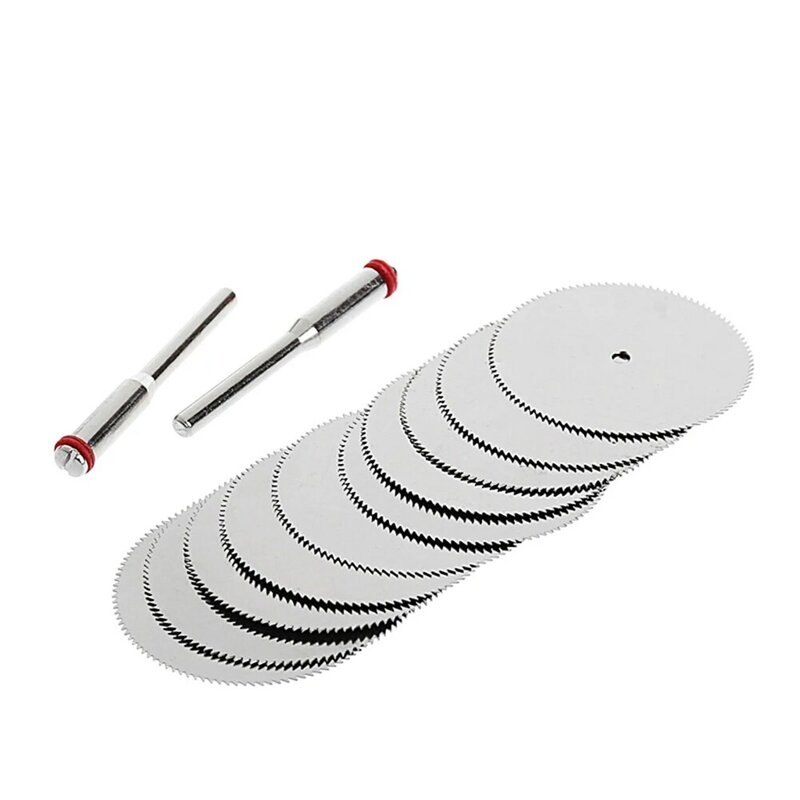 Disco de hoja de sierra de madera, 10 piezas, 22mm/25mm/32mm, 2 varillas de vástago rotativo, mandril de corte rotativo, accesorios para herramientas rotativas