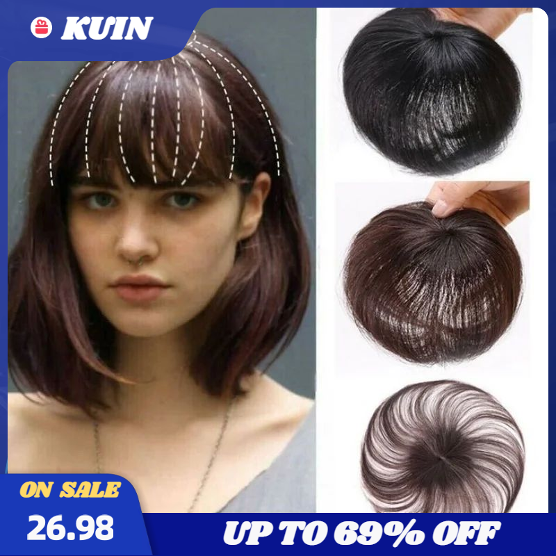 Kuin-Perruque de Cheveux Naturels avec Frange pour Femme, Postiche à réinitialisation, Extensions, P6/613