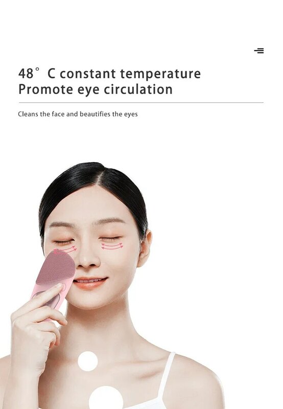 Exfoliante facial eléctrico dos en uno, masaje de ojos, limpiador facial eléctrico de belleza, limpiador facial con calefacción USB