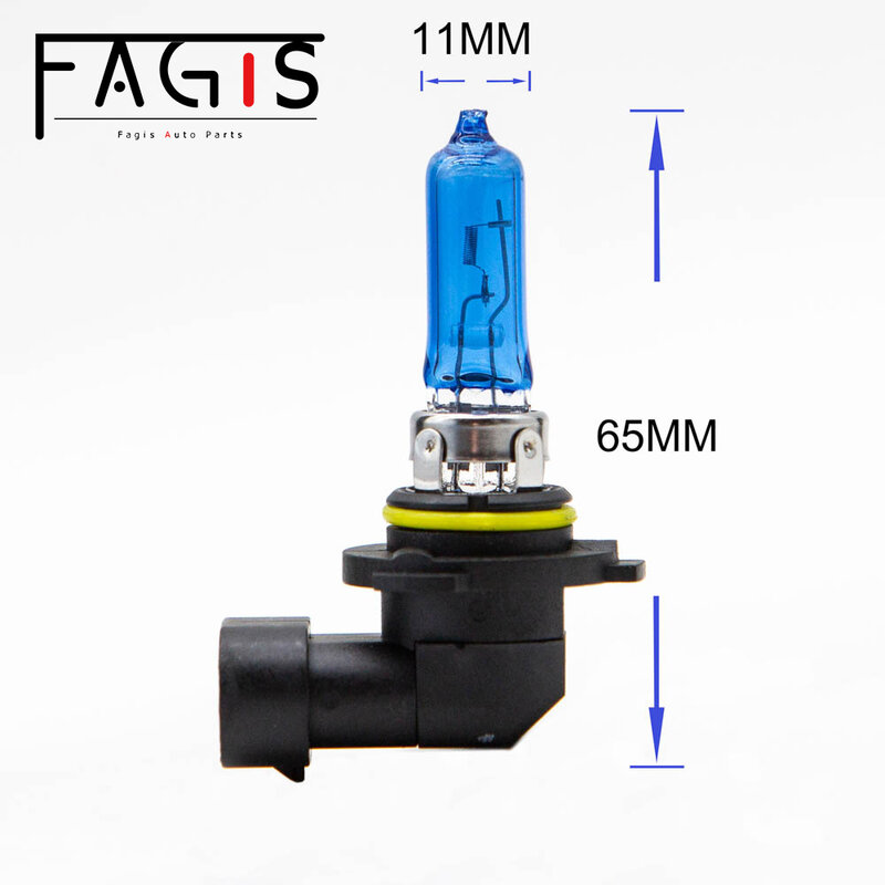 Fagis-bombilla halógena para faros delanteros de coche, Bombilla antiniebla, color azul, superblanco, 9005 K, Hb3, 12V, 65W, 2 piezas, 4800