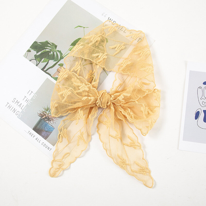 8.5x124cm pashmina malha cabeça cachecol bordado envoltório linear xale renda transparente floral bandana longo cachecóis feminino foulard