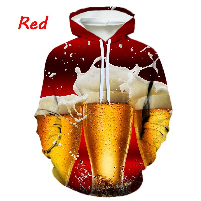 2022 Celebrating Beer Festival 3D Printing Hoodie Creative Casual Fashion Men's Cool Hood Sweatshirt