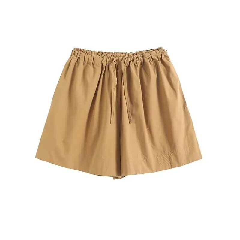 Pantalones cortos informales de pierna ancha para Mujer, Shorts elegantes con bolsillos que combinan con todo, Moda de Primavera y verano, 2024