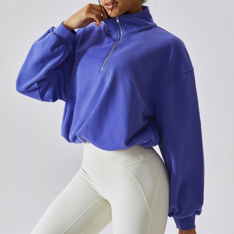 Pulower na szyję sportowa bluza z kapturem Fitness dla kobiet do biegania na świeżym powietrzu ze sznurkiem luźnym bluza z kapturem z długim rękawem kobiet