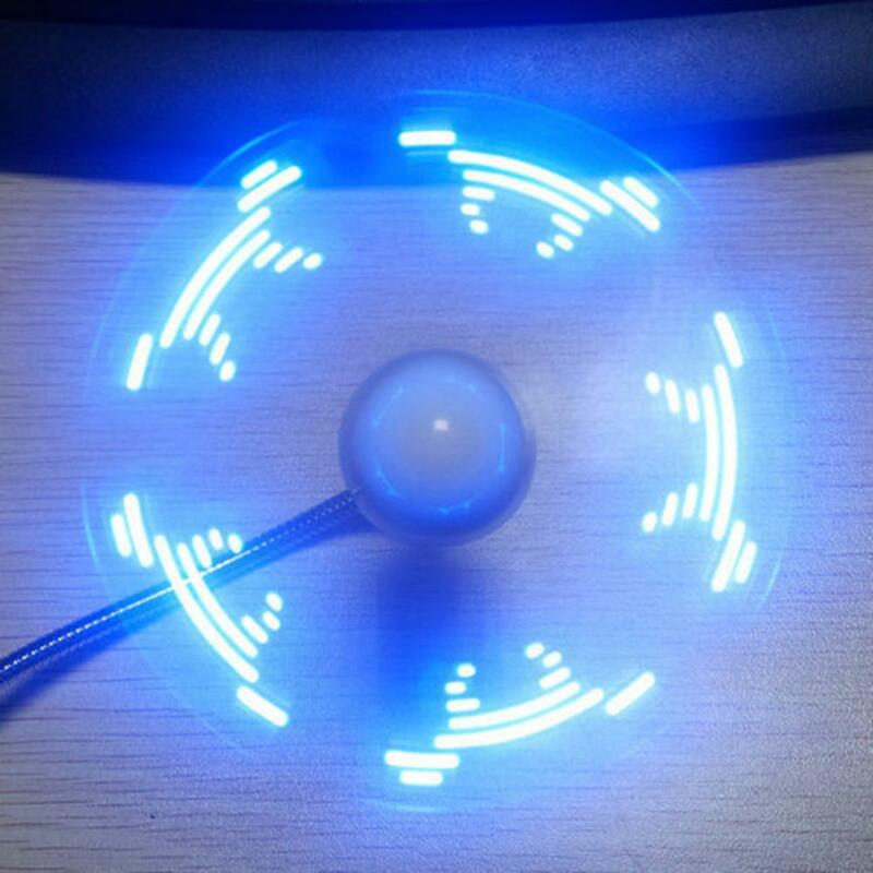 Handheld Fan Creative Round Clock Shape Handheld USB Mini Cooling Fan with LED Night Lights Led Summer Fans Valentine's Day