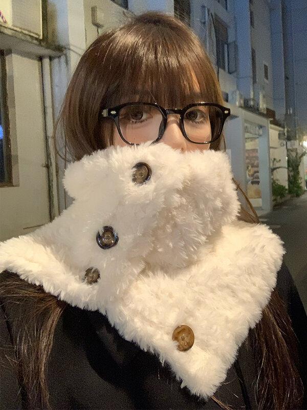 Koreanische Version CARLOCOUNGRAD neue Mode шар₩ женский зимний Knopf Plüsch dicken Schal für Frauen Winter warm Student Hals Trend heißen Verkauf