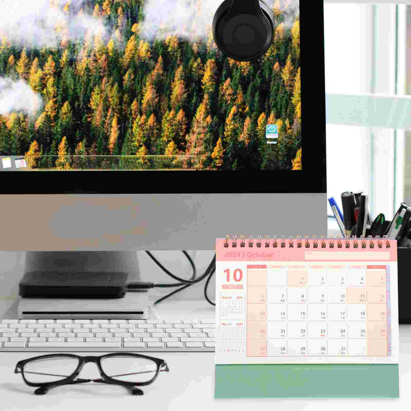 Decoración de mesa de pie para escritorio, planificador mensual pequeño, Mini mesa de oficina, horario de pared, decoración diaria