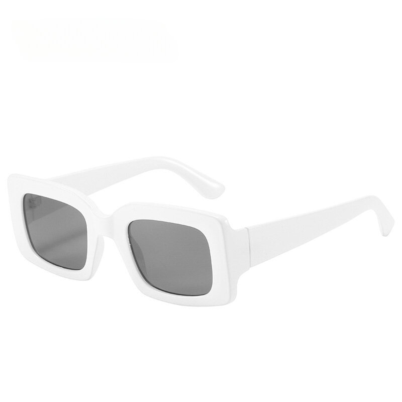Kacamata hitam Retro UV400 wanita, kacamata hitam Vintage modis persegi panjang bingkai desainer merek persegi unik Retro UV400