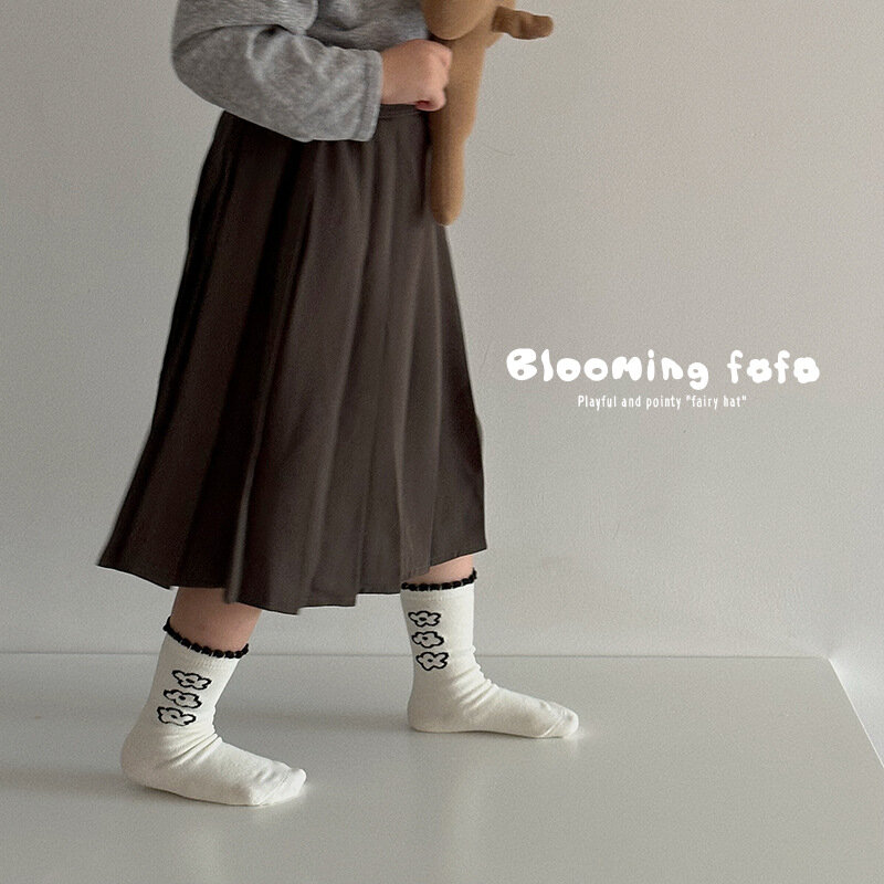 Calcetines a rayas para niños y niñas, medias de algodón a la moda, novedad de primavera, 2024