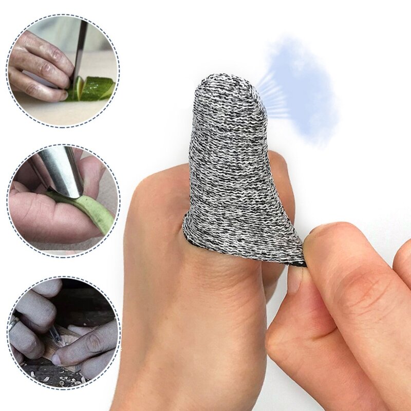 Cut-proof Finger Protector Finger Cots Polyethylene Breathable Finger Sleeves Thumb Protector for Daily Life E65B