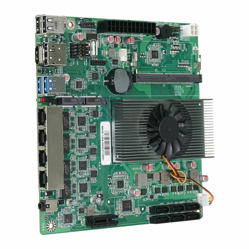 BKHD NAS N100 DDR5 материнская плата 6 * SATA3.0 2,5G Nics Mini ITX 17x17 см 2 * M.2 для мягкого маршрутизатора, сервера хранения