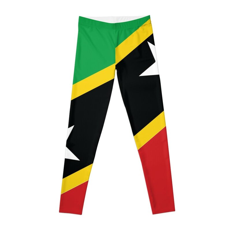 St Kitts e Nevis Leggings con bandiera nazionale abbigliamento Fitness abbigliamento da allenamento per donna abbigliamento da ginnastica per donna