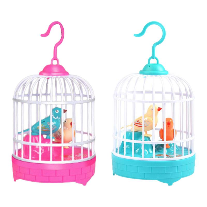 Electric Voice Control Bird Sound Activated Birds Cage, Realistic Electronic