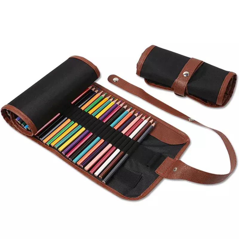 36/48 Hole Roller Pencil Bag Pencil Bag Clip Large Capacity Simple Storage Writing Supplies Stationery Supplies Pencil Bag