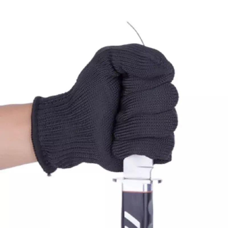 Black level 5 anti cut handschoenen staaldraad mesh veiligheidsbescherming handschoenen keuken slager werkhandschoenen gesneden visvlees tuin