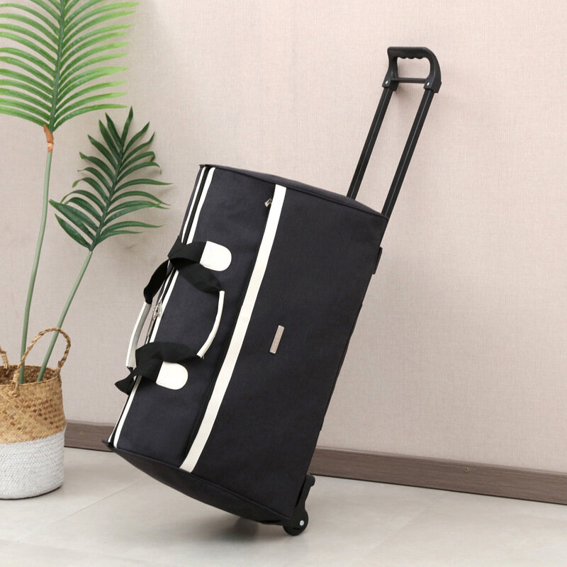 Bolsa de viaje con carrito, bolsa de equipaje de corta distancia, ligera, impermeable, de tela Oxford de gran capacidad, Color sólido