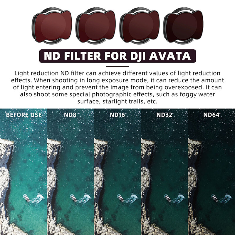 RCSTQ-filtro de cámara de Dron para Dji Avata nd, conjunto de filtros UV CPL ND8/16/32/64, polarizador de aleación de aluminio para Drones Avata, accesorios