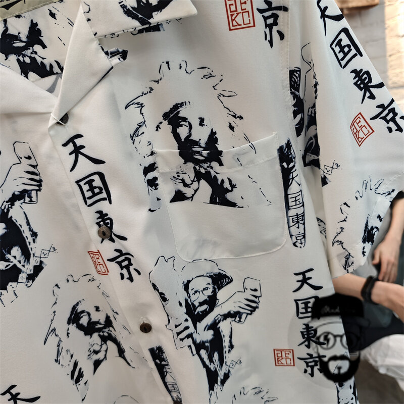 Бесплатная доставка, Повседневная Свободная гавайская рубашка WACKO MARIA Tianguo с токийским принтом, топ для мужчин и женщин
