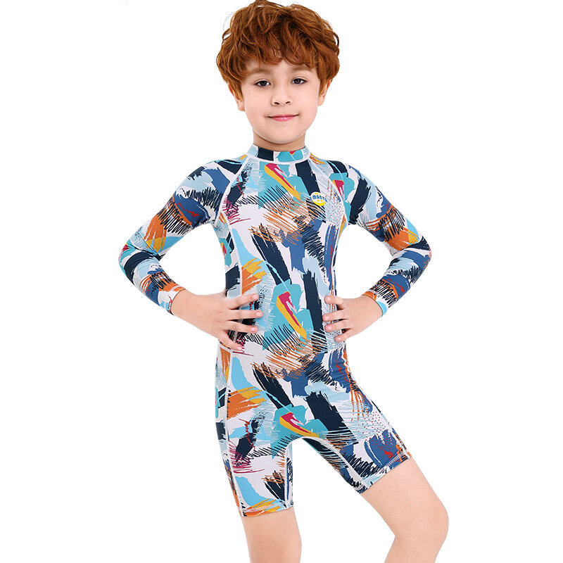 One Piece Swimsuits Boys Girls Swimwear Kids Bathing Suit Cartoon Quick Drying Swimming Clothes Baby