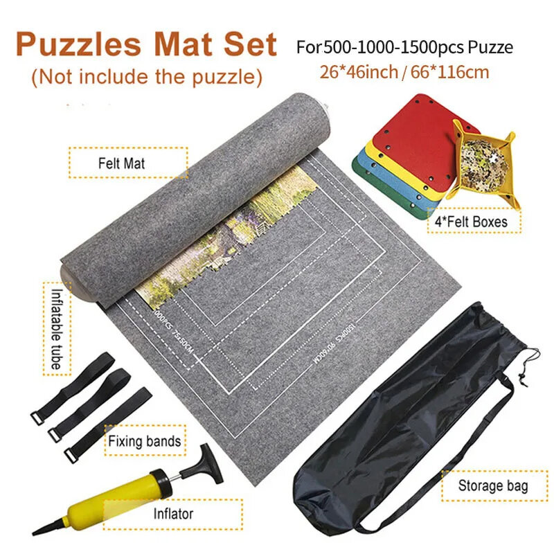 전문 퍼즐 롤 매트 담요 펠트 매트, 최대 1500/2000/3000 개 액세서리, 퍼즐 휴대용 여행 보관 가방