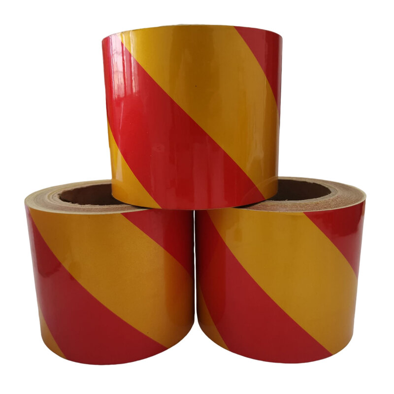7cm Width Waterproof Red/Yellow Hazard Warning Tape Adhesive Marking Barrier Tape