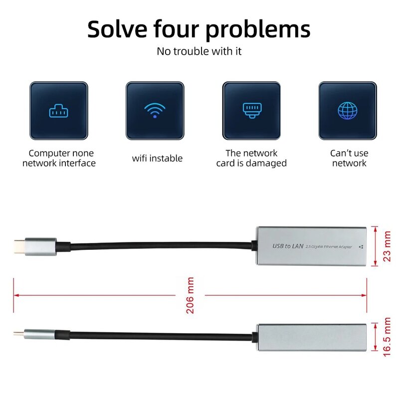 맥북 프로 에어용 USB 이더넷 네트워크 어댑터, 샤오미 미 TV 박스 S 네트워크 카드용 USB C to RJ45 이더넷 어댑터, 2500Mbps