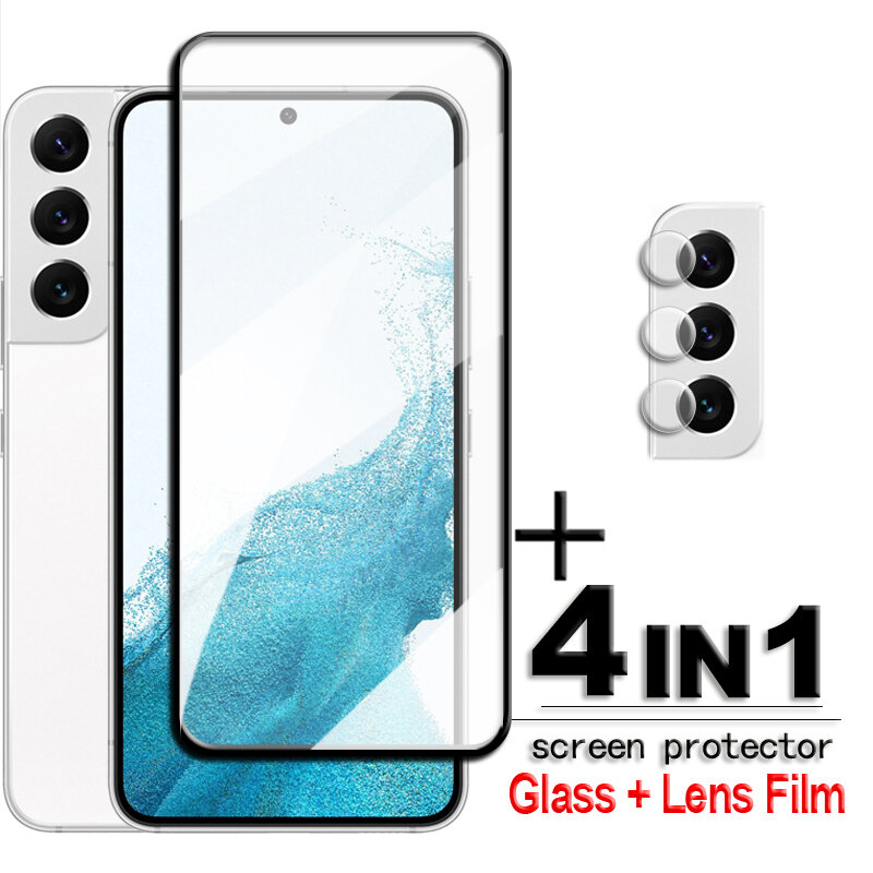 For Samsung Galaxy S22 Glass Full Cover Screen Protector For Samsung S22 Tempered Glass 9H Lens Film For Samsung S22 S21 20 FE
