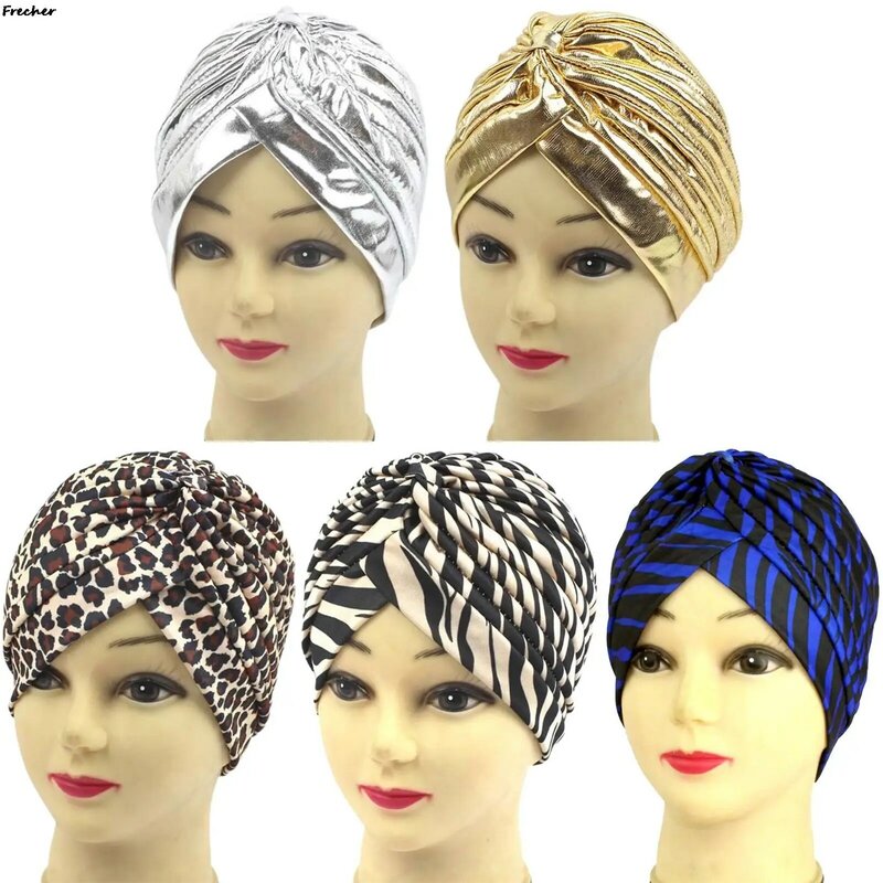 Jilbab dalam Muslim, topi Dalaman Muslim perak emas, Turban modis, hiasan kepala, topi Bonnet pesta pernikahan, bando elastis
