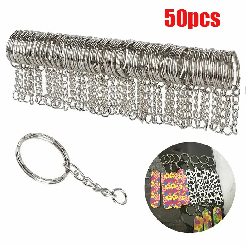 Llaveros de Metal con anillo dividido, cadenas de enlace de 20-30mm, llavero, colgantes, soporte, anillos, cadena DIY, venta al por mayor
