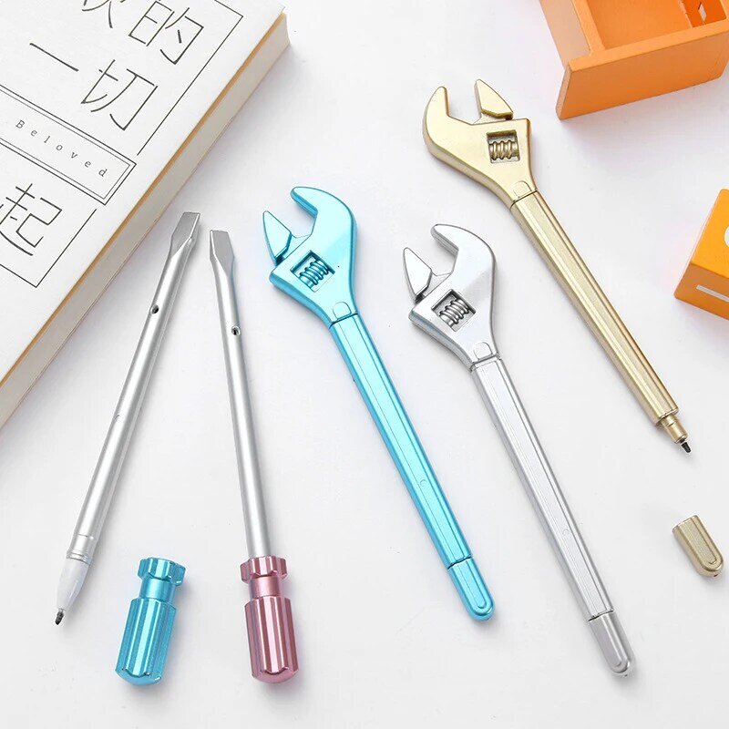 Random Creative Simulated Wrench Ballpoint Pens Cute School Office Writing Supplies Plastic Wrench Ballpoint Pen Student Gifts