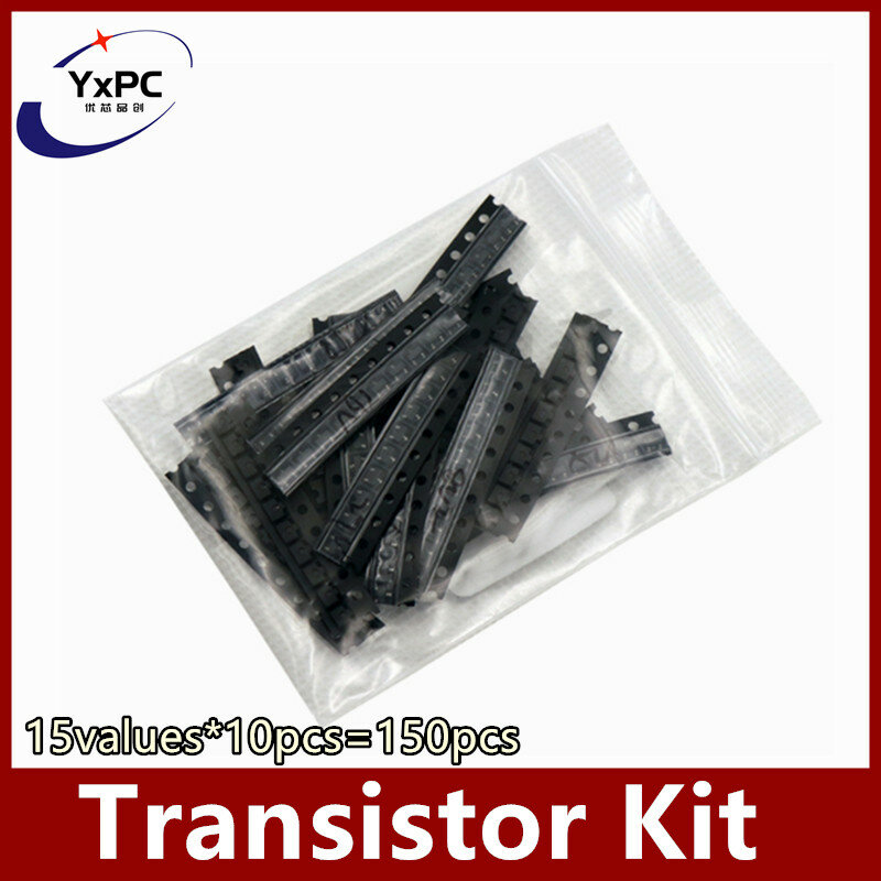 Kit de Transistor SOT-23, conjunto surtido de 15 valores x 10 piezas = 150 piezas, S9012-S9014 BAV99, BAV70, MMBT5551, SMD, triodo, SOT23