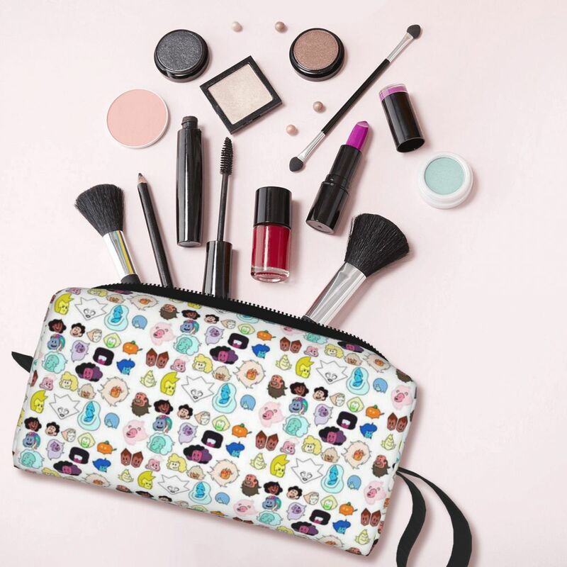 Steven Universe-Bolsa de maquillaje para mujer, organizador de cosméticos, Kit de almacenamiento de artículos de tocador, estuche de lápices de viaje de belleza