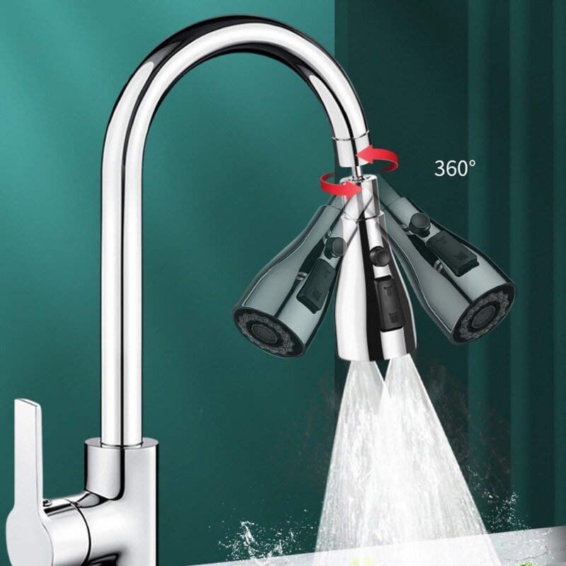 Aerador de torneira de cozinha com 3 modos Bubbler à prova de respingos Torneira de água substituível Sink Mixer Tap Sprayer Head Torneira de água filtrada