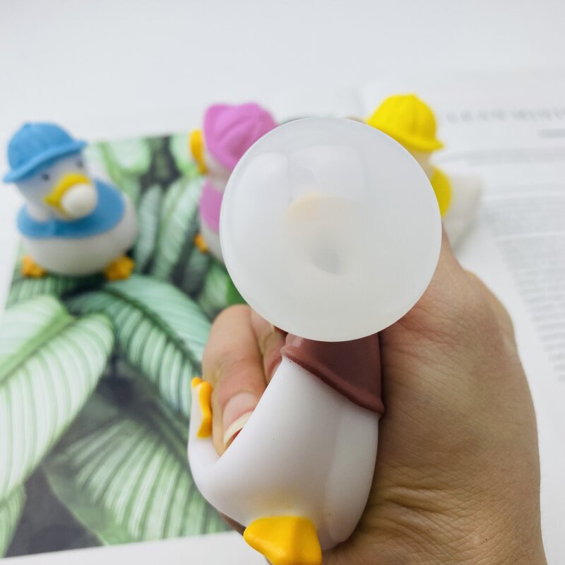 Pato de burbujas de soplado divertido para adultos y niños, juguetes para aliviar el estrés, Bola de ventilación de animales, juguete creativo de descompresión, 1 unidad