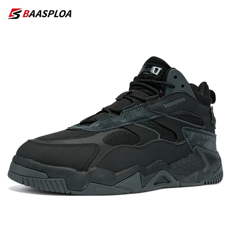 Baasploa-حذاء رياضي رجالي مقاوم للماء من الجلد ، أحذية رياضية قطيفة دافئة ، أحذية رياضية خارجية للرجال مانعة للانزلاق ، موضة غير رسمية ، شتاء