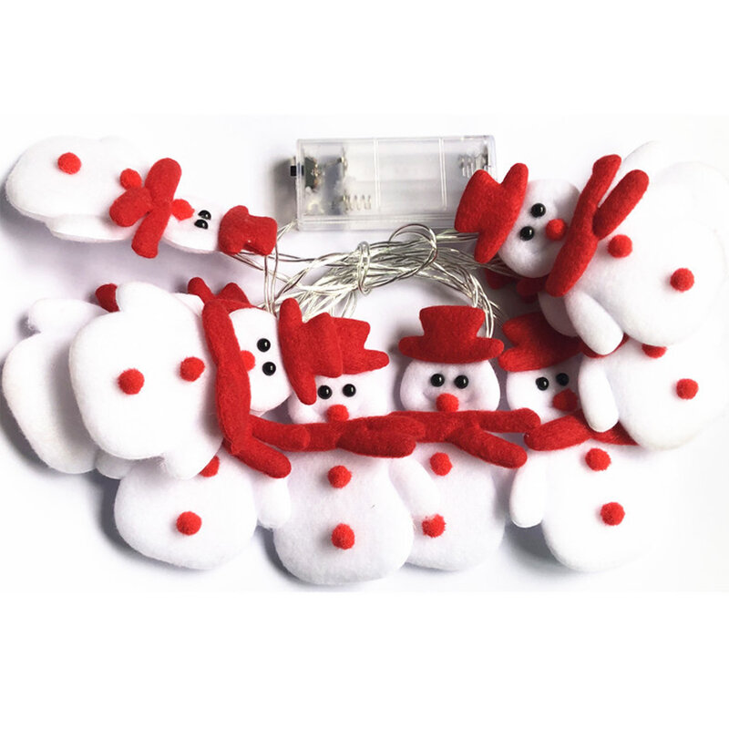 Christmas Fairy String Light Snowman renna babbo natale Warm Indoor String Lights per le vacanze natalizie a batteria