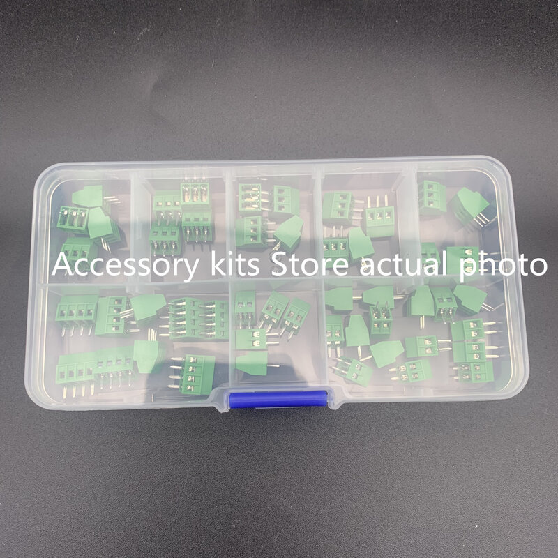50PCS DG308 terminal KF128 2.54mm pitch PCB screw type 2/3/4P kit box