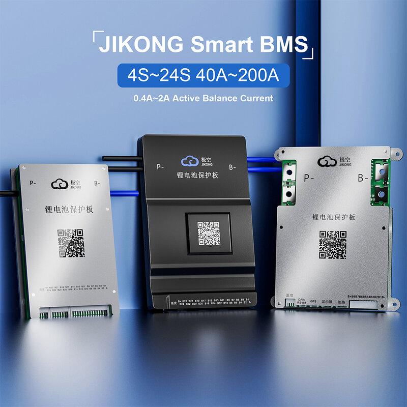 Jk bms smart jikong bms mit 1a aktiver balance bt app rs485 kann 2s-24s 40a-200a lifepo4 li-ion lto akku