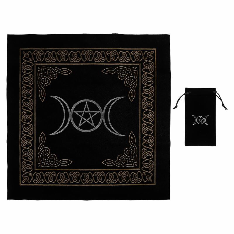 Mantel de mesa de adivinación de Altar de Tarot, bolsa de almacenamiento de cartas de Tarot, mantel de terciopelo, 1 Juego