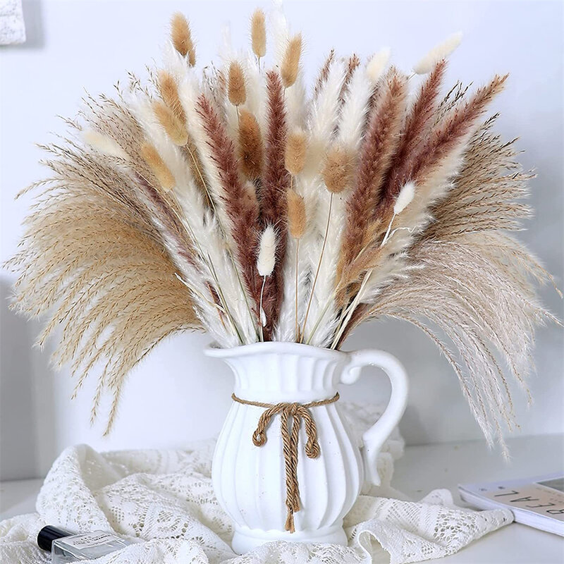 Pampas Grass Natual Dried Flowers Boho Home Wedding Party Vase DIY Dining Table Christmas Thanksgiving New Year and Spring Decor