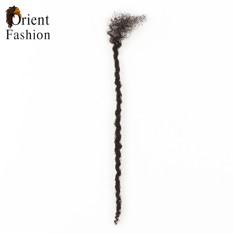 OrientFashion-extensões de cabelo natural preto humano, texturizados Coiled Dicas, Curly Termina Locs Estilo, preto, 0,4 centímetros de largura