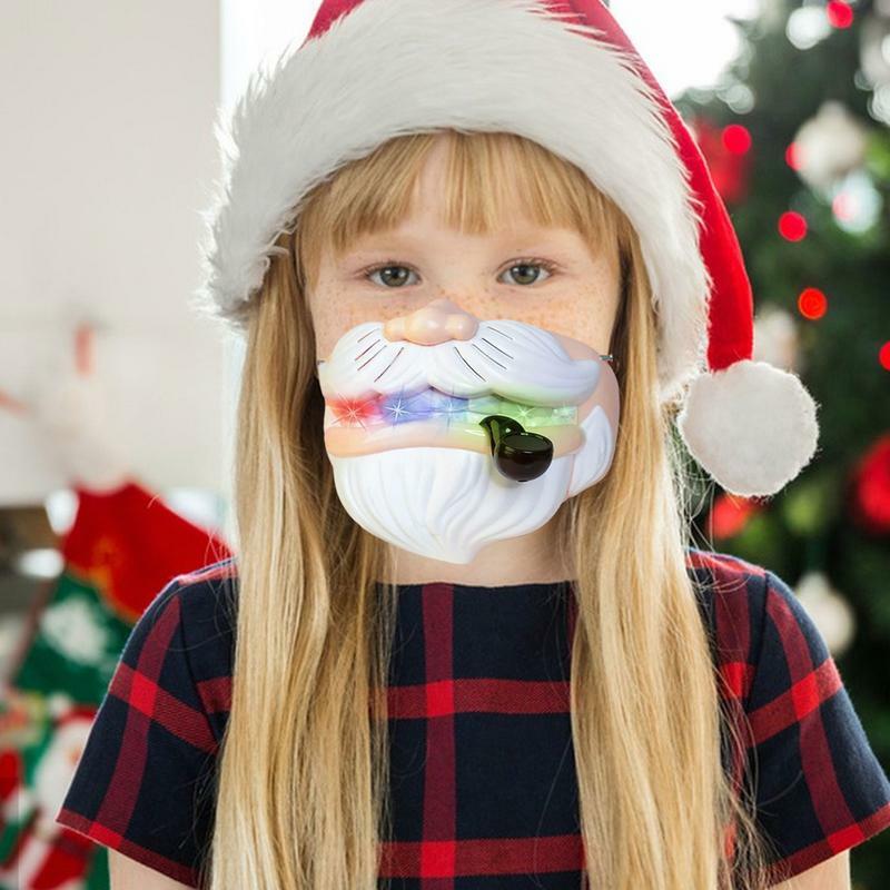 Sprach wechsler Spielzeug USB wiederauf ladbare Stimme ändern Gesicht Spielzeug Santa Claus führte Cosplay Gesichts schutz mit bunten Lichtern für Party