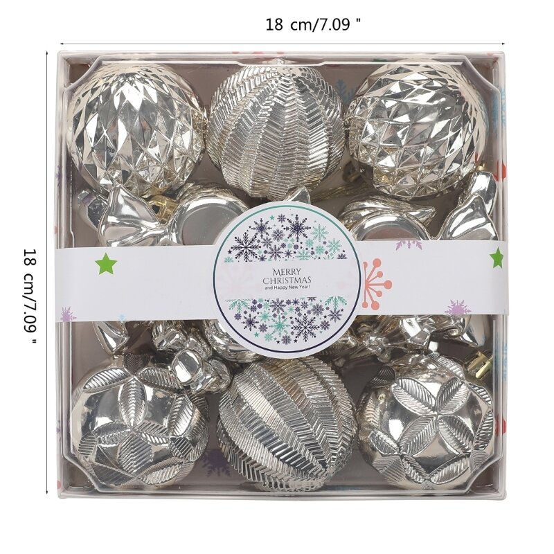 Y1UU 18 unidades/caja bolas Navidad, decoraciones con formas especiales, decoraciones con formas anormales