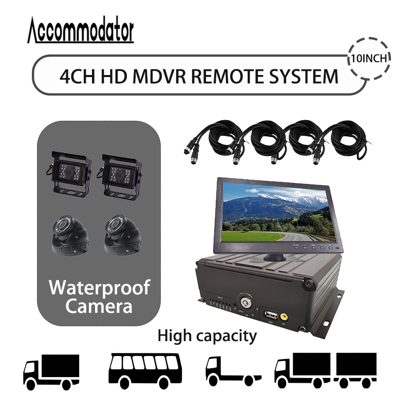 Kit kamera dvr mobil sistem kamera keamanan MDVR 4ch perekam video seluler kendaraan dvr Video register mobil kamera DVR