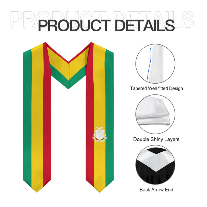 Più design scialle di laurea bandiera della Guinea e bandiera degli stati uniti stola fascia Honor Study a bordo studenti internazionali