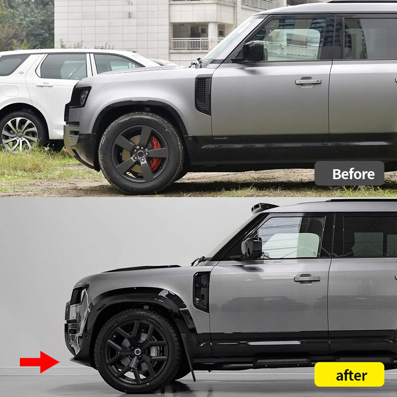 be suitable for Land Rover Defender 90 110 car front lip bright black Front bumper bottom protection plate accessories